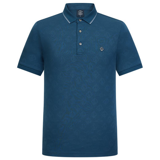 【莱赛尔】德鲨夏季新品短袖POLO衫男时尚暗纹提花翻领T恤 商品图2