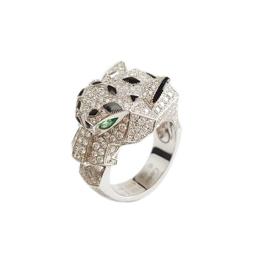 【天然正品】AU750白金经典时尚豹子头造型定制款群镶钻石戒指59号（皆取最大值）220126HS15 商品图0