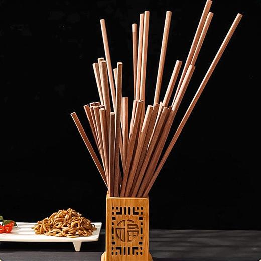 【加长火锅筷】天然鸡翅木红檀木无漆无蜡火锅筷实木加长筷家用防烫健康火锅专用筷 商品图6