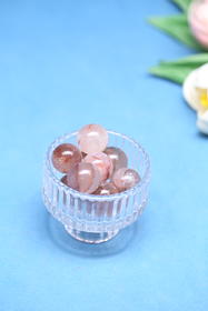 迷罗元和堂 | 聚能 红胶花水晶球 9颗 配玻璃杯【器悟雅玩】