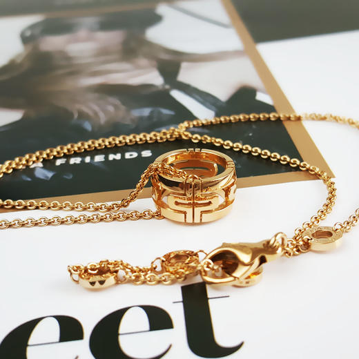 【95新】BVLGARI宝格丽Parentesi系列18K黄金镂空回形针Parentesi项链链长约46cm女士200126NJS45 商品图4