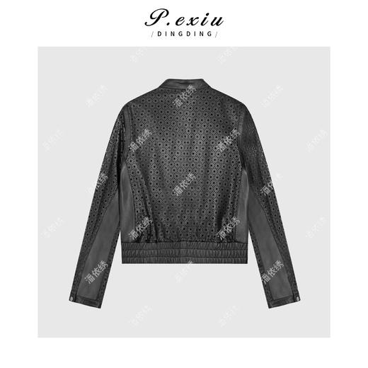 A002潘依绣【雕刻时光】进口绵羊皮雕花镂空薄款皮衣TW82601 商品图2