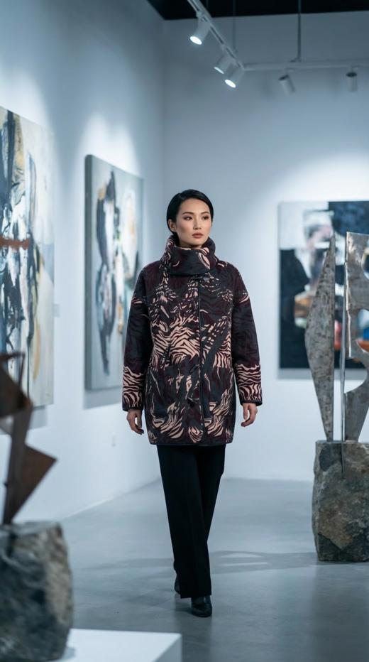 HN 双面穿围巾款撞色双面手工大衣 商品图1