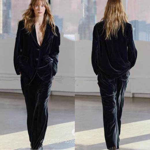 Max开襟真丝丝绒中长西装 商品图4