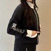 BEAMS GOLF 女款 斜纹黑白配色立领外套+抽绳短裙套装 弹力舒适防紫外线 商品缩略图1