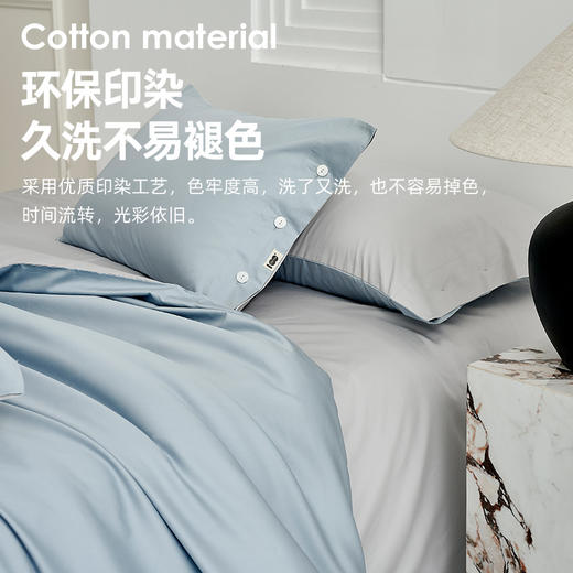 60支全棉贡缎四件套（幻境蓝） 商品图5