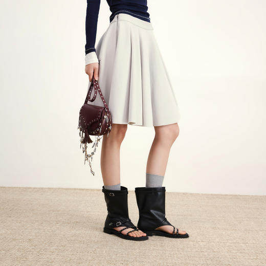 lost in echo2026年春夏新款圆肩连帽卫衣外套A字百褶伞形半身裙 商品图4