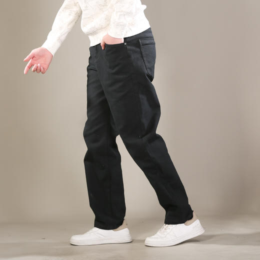 DRONKOO 2026 正常腰表袋皮标微弹中厚牛仔长裤 商品图2