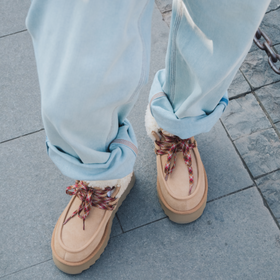 起程厚底泰迪羊毛雪地靴|牛反绒鞋面+厚实羊毛内里，4.5cm厚底