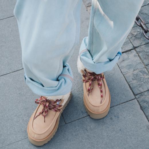 起程厚底泰迪羊毛雪地靴|牛反绒鞋面+厚实羊毛内里，4.5cm厚底 商品图0