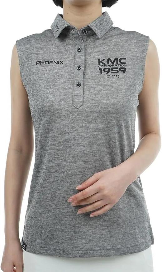 PING 高尔夫女士 夏季polo领T恤无袖背心 凉爽弹力纯色百搭 商品图4