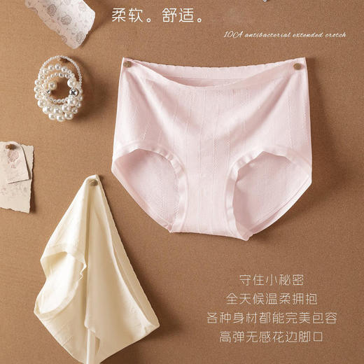 【3条装】女士莫代尔山茶花提花内裤三角裤【CSL25278】 商品图1