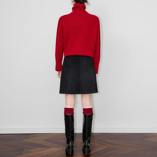 「高货wl」全新升级【铂金会员201/天猫269/差价68】(04654)洛诗琳复古巴恩风雪尼尔绒半身裙2026新款加厚高腰A字裙 商品图1