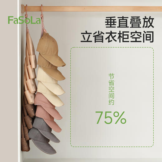 FaSoLa帽子收纳神器壁挂家用省空间墙上鸭舌帽夹衣柜宿舍门后挂钩 商品图2