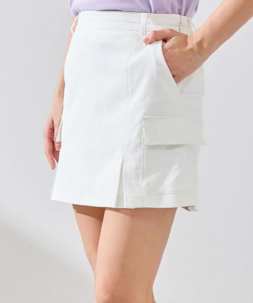 Jun & Rope 高尔夫女士 下摆褶皱双侧口袋速干修身短裙亚麻混纺(有打底裤) 商品图3