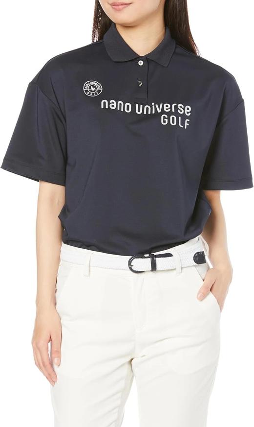【nano universe GOLF】女士高尔夫 经典Polo衫短袖T恤 夏季宽松 翻领 简约字母印花 商品图1