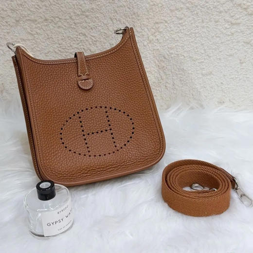 爱马仕 mini 伊芙琳16 togo皮 金棕 斜挎包 商品图0