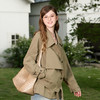 三彩独醒2026春季新款翻领风衣宽松中长外套休闲简约小个子F 商品缩略图2