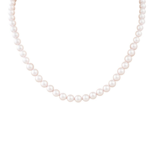 三彩2026新款温柔复古极简风浅粉珍珠项链单链优雅气质通勤宴会 商品图1