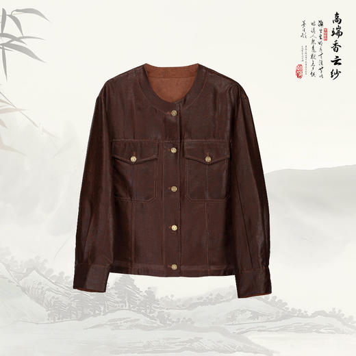 ³【南宋男姐同款香云纱气质圆领排扣外套】可双面穿 高端复古长袖 539958 XN03-SD-NSSF 商品图2