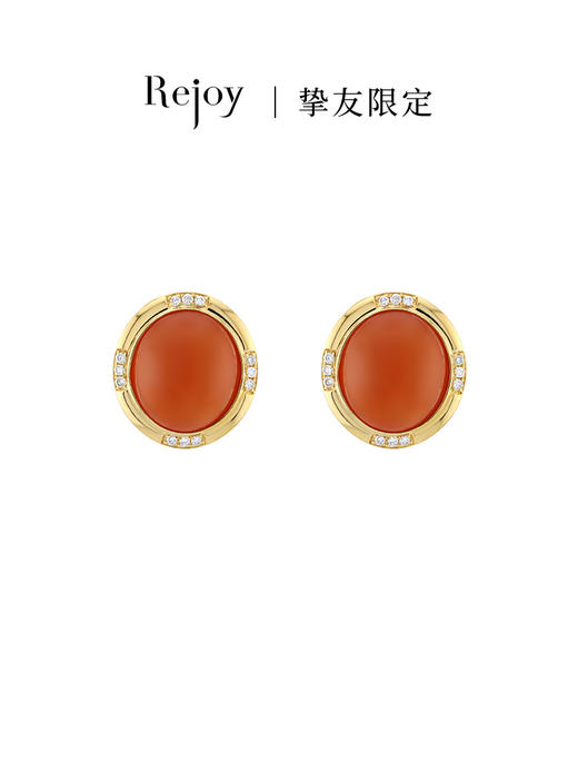 【挚友限定】18K金南红耳夹 商品图0