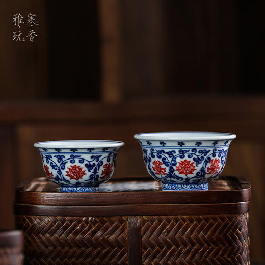 问鼎寒香雅玩青花釉下红压手杯（小） 商品图2