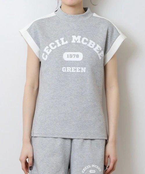 CECIL McBEE green 高尔夫女士 字母印花无袖卫衣短袖 运动背心 商品图10