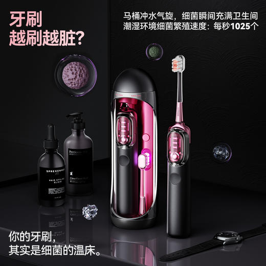 明星同款🍓【JIMOK·J7pro电动牙刷】灭菌太空舱电动牙刷🪥镜空粉/黑莓粉🉑️选！🔝UV紫外线90s消毒，灭菌率直达99.99% 商品图1