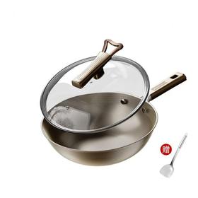 家用双面钛锅钛盾炒菜锅  送锅盖+锅铲 A-3956  笙观