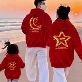 春节不打烊【萌新中国元素❗️新年氛围感满满】2026马年新年本命年衣服红色亲子装卫衣一家三口四口母子女加绒拜年服。jd
