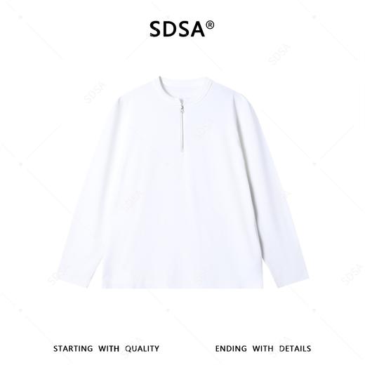 SDSA男装2026新款高贵轻奢时尚简约半拉链圆领长袖T恤舒适百搭 商品图1