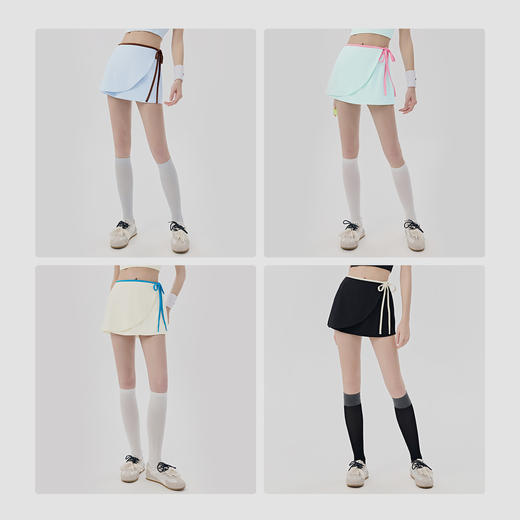 YOGACODE【火树银花系列】新款瑜伽短裙带口袋裙裤假两件撞色包边屁帘遮臀裙DWD116058 商品图3