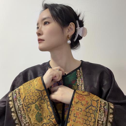 【咕咕同款】NANSONGSILK/NS新中式【金玉堂】香云纱圆领高级新中式宽松刺绣长袖外套M1D539735X南宋 商品图10