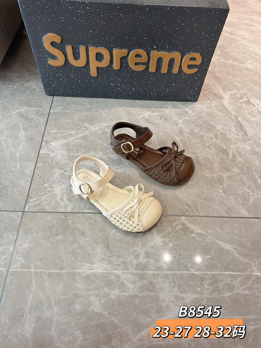 方口小皮鞋半凉鞋B8545 23-27 28-32码 商品图0