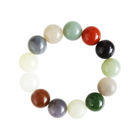 【天然正品】天然精品细腻约18.3MM多宝和田玉配南红玛瑙单珠手串18.3MM（皆取最大值）260126NJM66