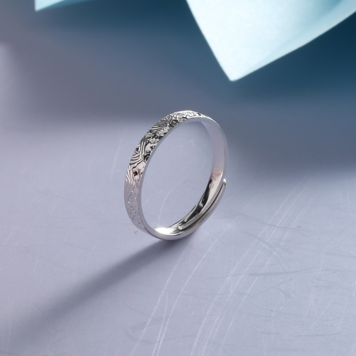 【宏艺珠宝】素笺花影·银s925戒指