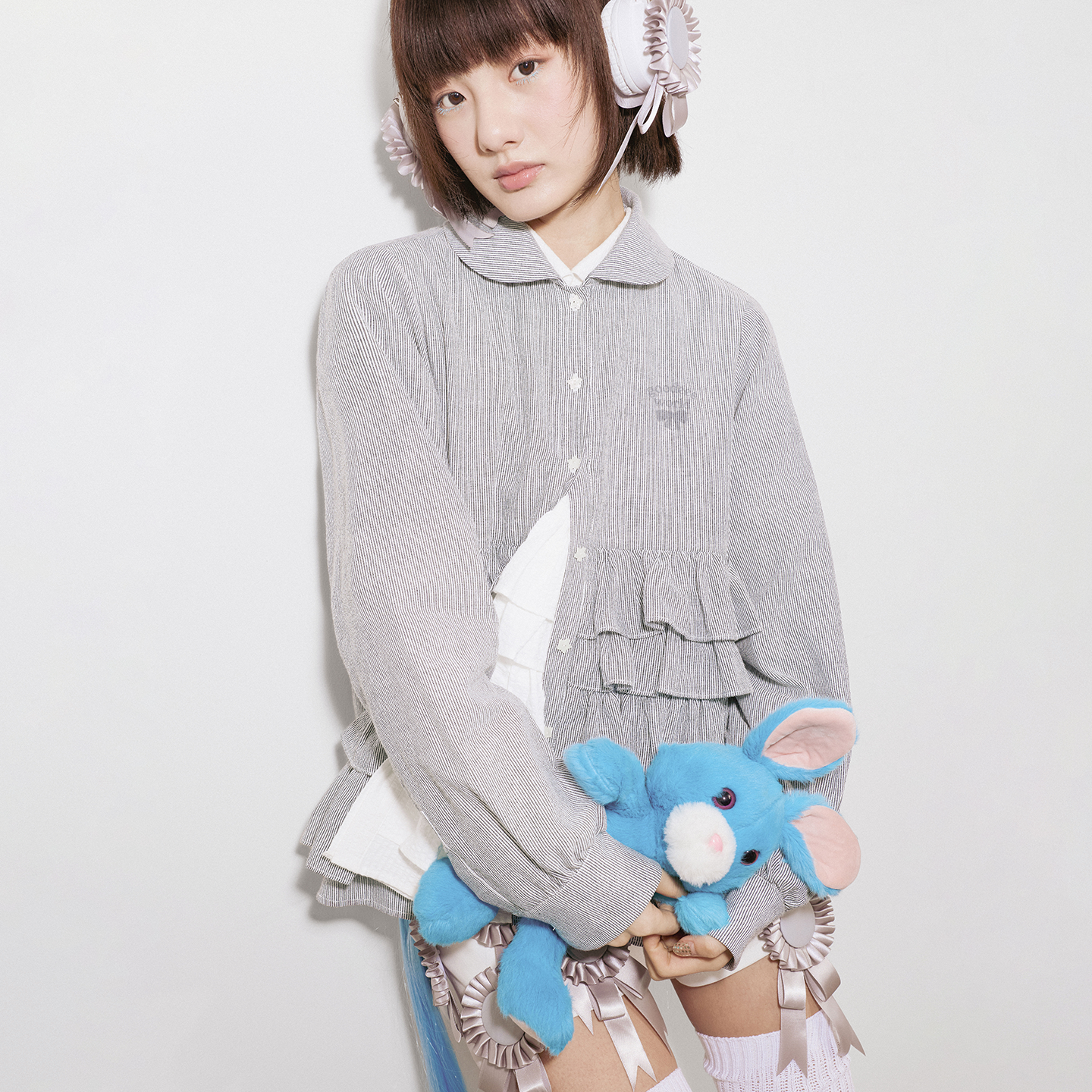 GOODBAI GOODEES 新款气质甜美时尚荷叶边长袖衬衫上衣