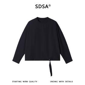 SDSA男装2026新款高贵轻奢韩版设计感纯色圆领长袖头像宽松百搭