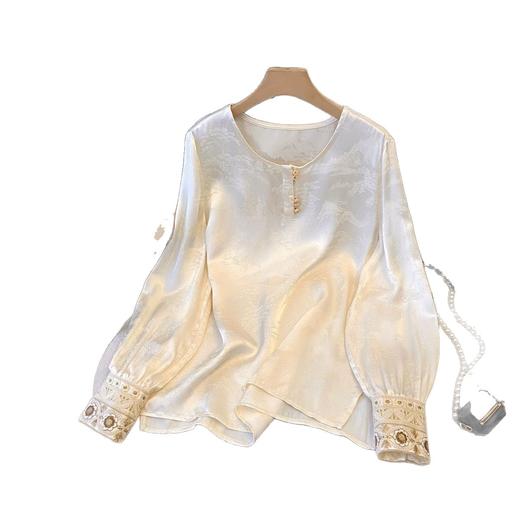 【国风打底衫配马甲的内搭】衬衫长袖刺绣衬衣 春装设计感新中式上衣  商品图4