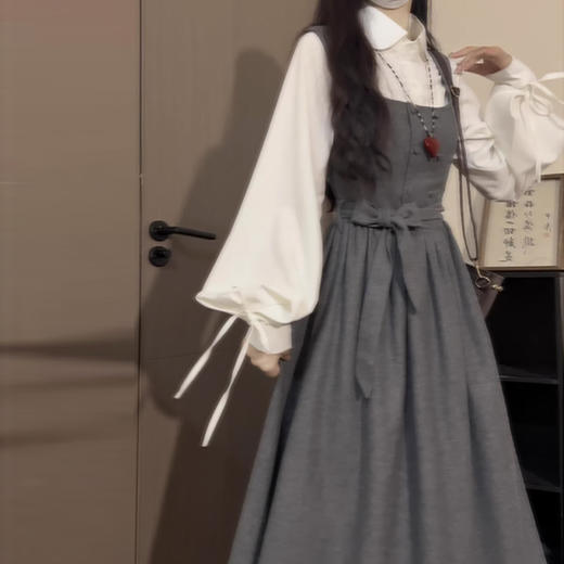 裁缝学苑AS637新款背带连衣裙衬衫套装纸样女装收腰长裙两件套样板 商品图1