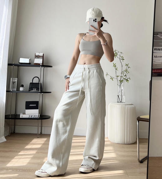 越南产Lu家Scuba系列女士加绒直筒阔腿裤020302 商品图13