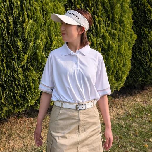 CECIL McBEE 女士高尔夫 袖口提花POLO领短袖 宽松落肩五分袖 商品图0
