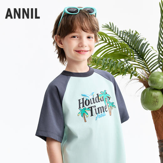 男童圆领短袖针织衫夏季新款安奈儿童装EB621598 商品图1