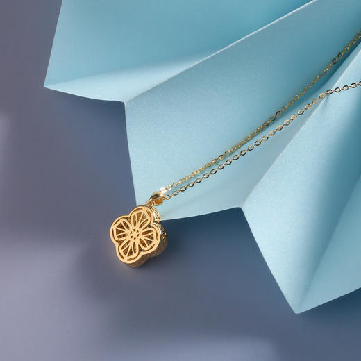 【宏艺珠宝】鎏金花影·银s925项链 商品图2