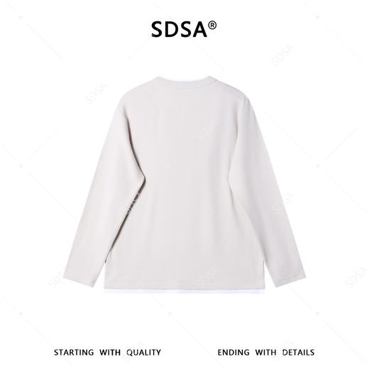 SDSA男装2026新款高贵轻奢潮牌时尚撞色假两件圆领长袖T恤百搭潮 商品图4