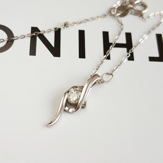 【天然正品】PT950铂金时尚设计款0.105克拉钻石吊坠项链170126NJS15 商品图4