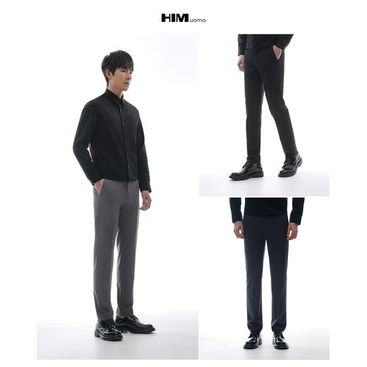 HIM漢崇 斯文舒适修身西裤男商务日常通勤直筒正装长裤 2024夏季 商品图8