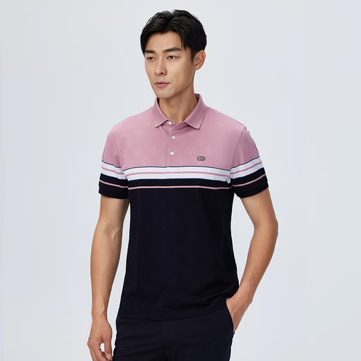 【莱赛尔】德鲨短袖条纹印花POLO衫男青年时尚凉感翻领T恤 商品图1