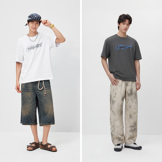 森马短袖T恤男夏季潮流字母印花针织衫2026新款吸湿速干圆领上衣 商品图4