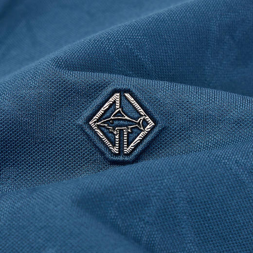 【莱赛尔】德鲨夏季新品短袖POLO衫男时尚暗纹提花翻领T恤 商品图4